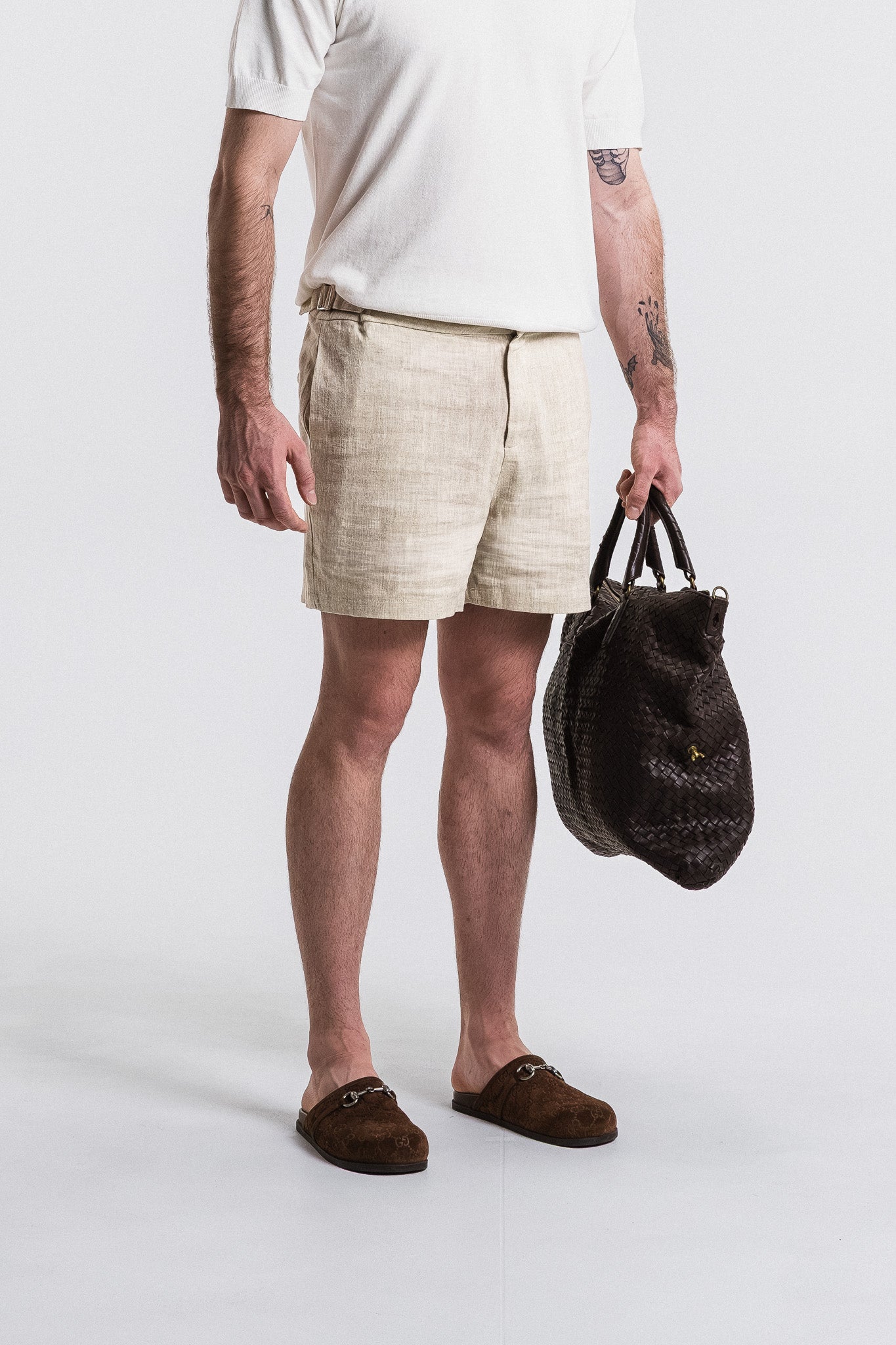 Side Tab Linen Short
