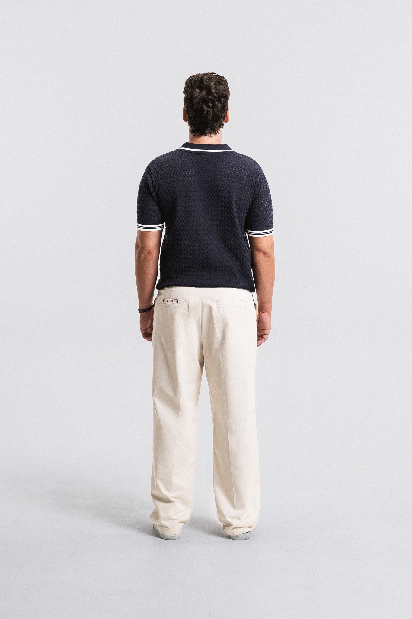 Textured Knit Cotton Polo