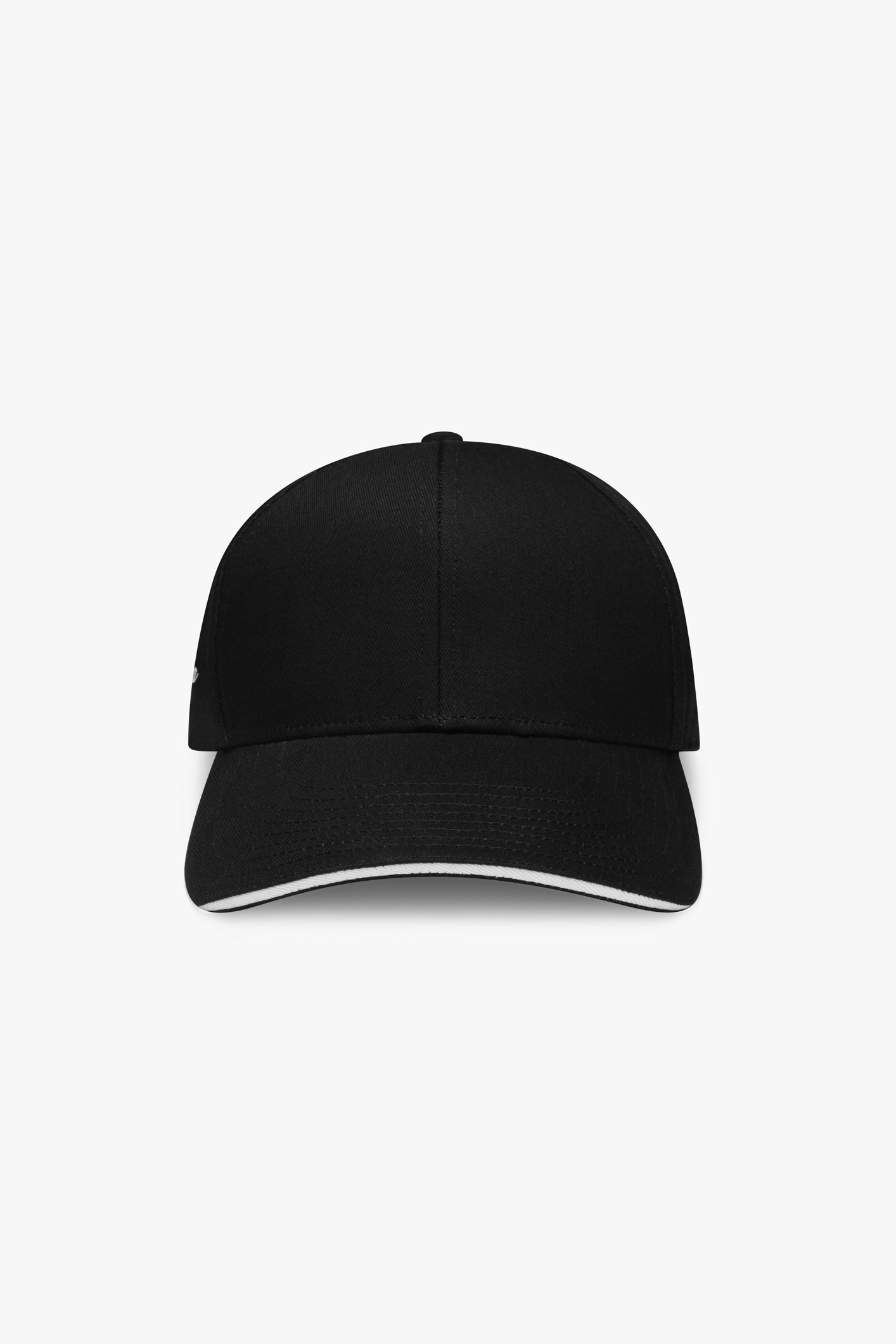 SEAM Cotton Logo Cap in Black, front view showing embroidered branding