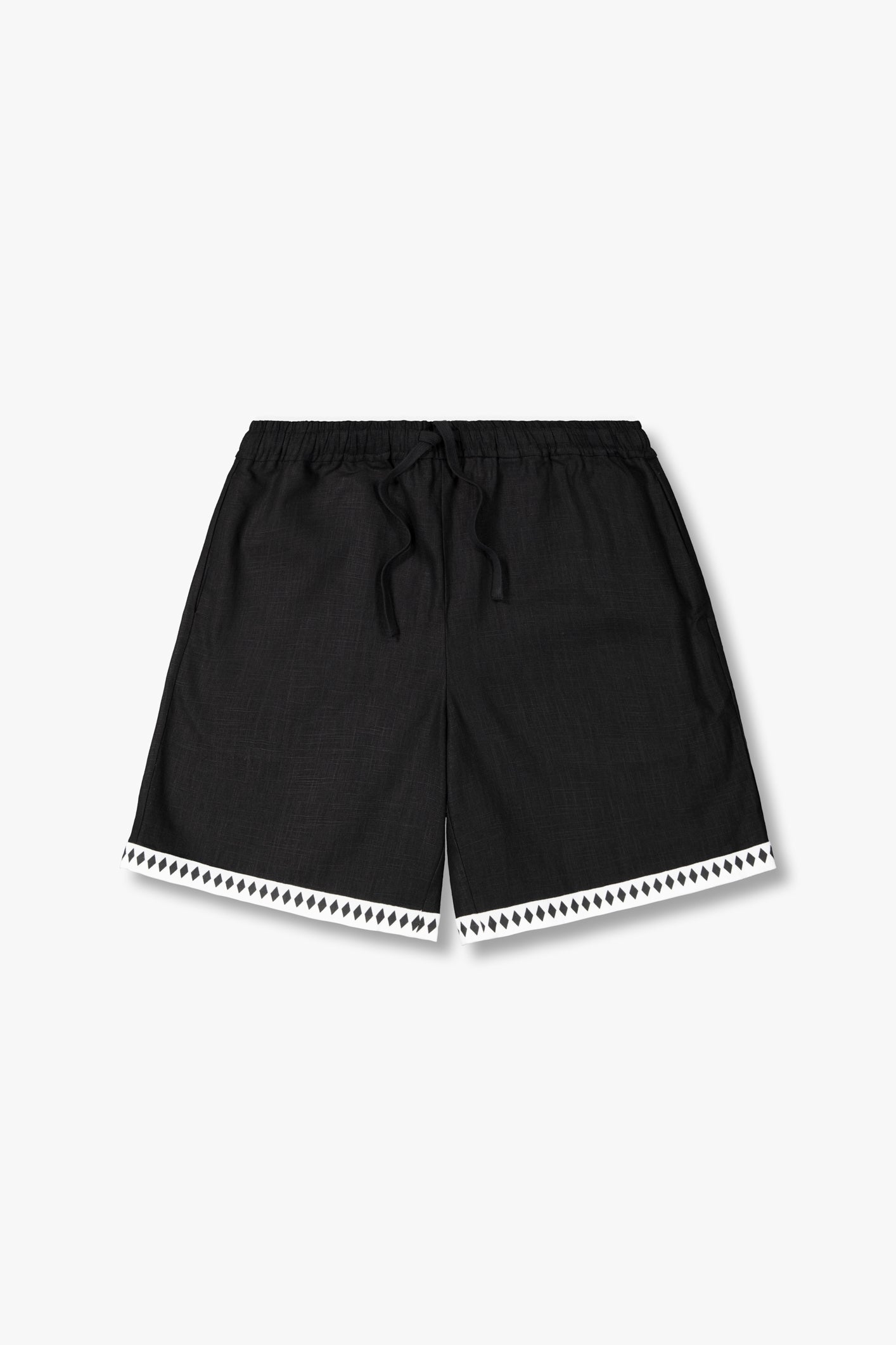 Diamond Trim Linen Shorts