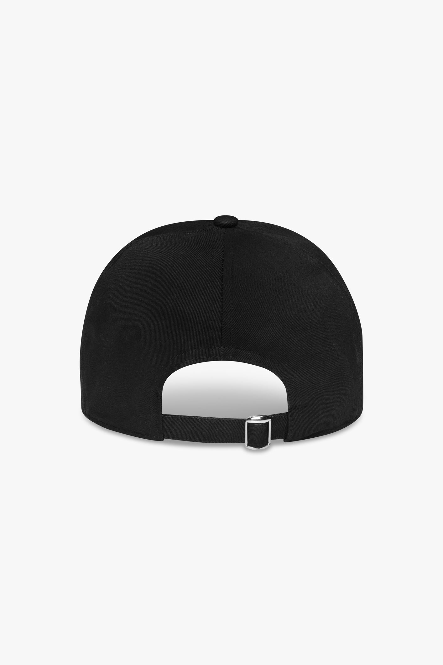 SEAM Cotton Logo Cap in Black, detail of embroidered SEAM logo