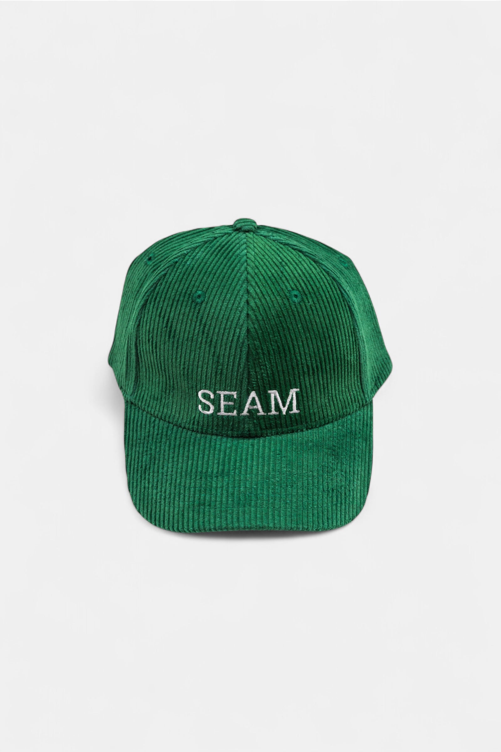 Forest Green Corduroy Hat – front angle with logo